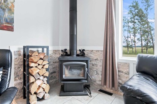 370040 Range Road 4-0, Rural Clearwater County, AB - Indoor With Fireplace