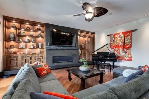 5812 Baroc Road Nw, Calgary, AB - Indoor Photo Showing Living Room With Fireplace