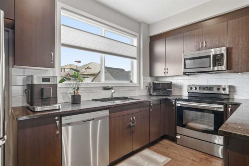 72 Redstone Common Ne, Calgary, AB - Indoor Photo Showing Kitchen With Double Sink