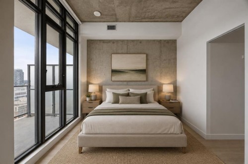 1608-1010 6 Street Sw, Calgary, AB - Indoor Photo Showing Bedroom