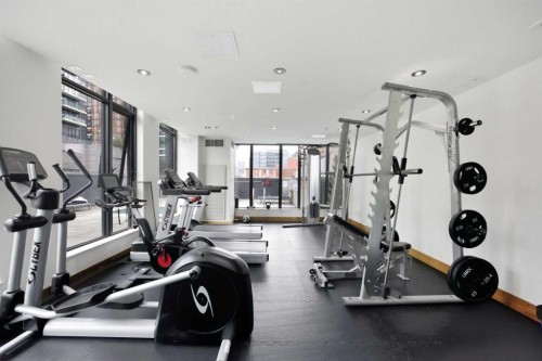 1608-1010 6 Street Sw, Calgary, AB - Indoor Photo Showing Gym Room