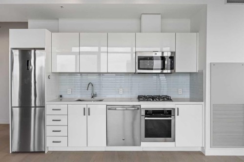 1608-1010 6 Street Sw, Calgary, AB - Indoor Photo Showing Kitchen With Upgraded Kitchen