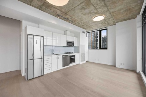 1608-1010 6 Street Sw, Calgary, AB - Indoor Photo Showing Kitchen