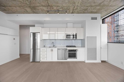 1608-1010 6 Street Sw, Calgary, AB - Indoor Photo Showing Kitchen With Upgraded Kitchen