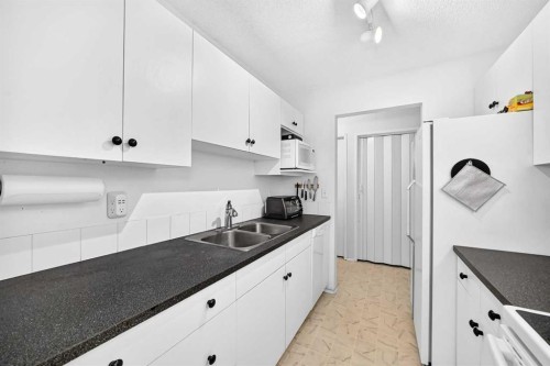 403-647 1 Avenue Ne, Calgary, AB - Indoor Photo Showing Kitchen With Double Sink
