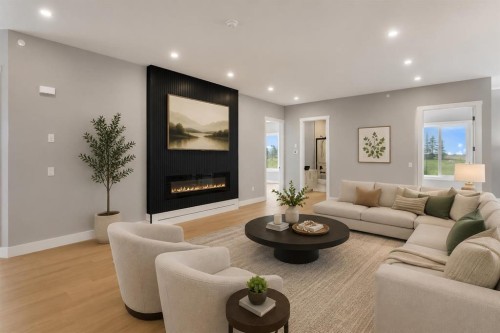 282 Muirfield Crescent, Lyalta, AB - Indoor Photo Showing Living Room With Fireplace