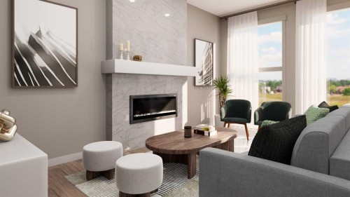 228 Cornerbrook Road Ne, Calgary, AB - Indoor With Fireplace