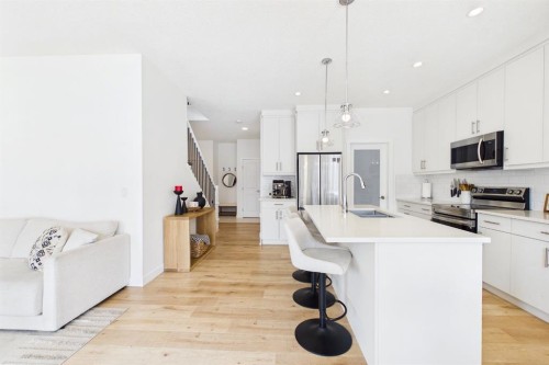 66 Legacy Glen Crescent Se, Calgary, AB - Indoor Photo Showing Kitchen With Stainless Steel Kitchen With Double Sink With Upgraded Kitchen