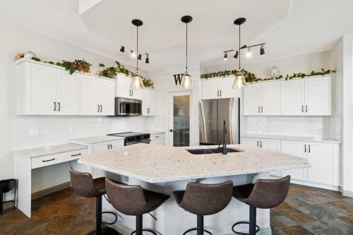 199 Lavender Way, Chestermere, AB - Indoor Photo Showing Kitchen With Stainless Steel Kitchen With Upgraded Kitchen