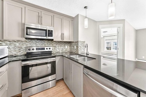 6211-155 Skyview Ranch Way Ne, Calgary, AB - Indoor Photo Showing Kitchen With Double Sink With Upgraded Kitchen