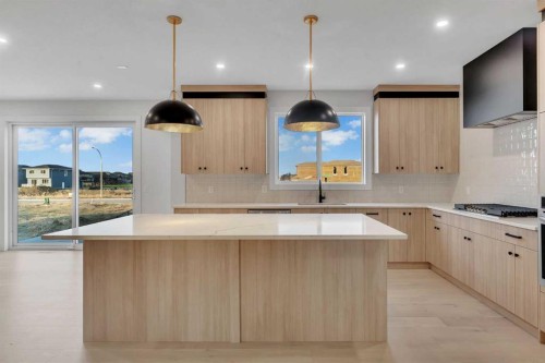 111 North Bridges Garden, Langdon, AB - Indoor Photo Showing Kitchen With Upgraded Kitchen