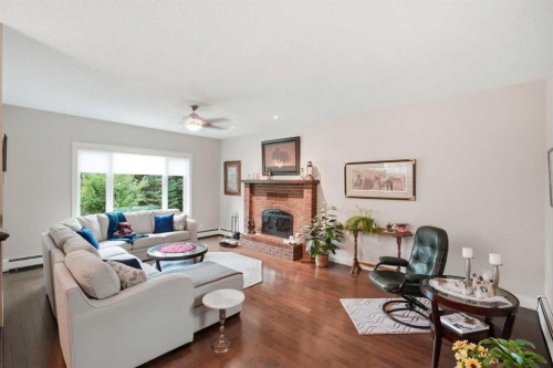 282184 Range Road 31, Rural Rocky View County, AB - Indoor Photo Showing Living Room With Fireplace