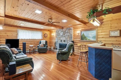 282184 Range Road 31, Rural Rocky View County, AB - Indoor With Fireplace
