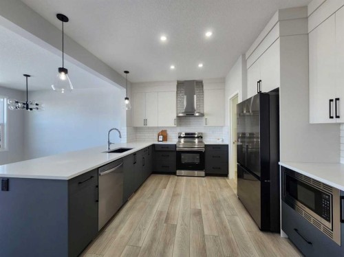 364 Herron Landing Ne, Calgary, AB - Indoor Photo Showing Kitchen With Stainless Steel Kitchen With Upgraded Kitchen