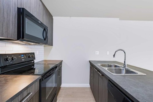 210-300 Marina Drive, Chestermere, AB - Indoor Photo Showing Kitchen With Double Sink