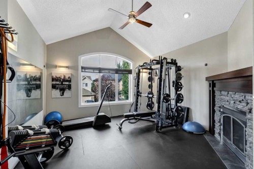 103 Tuscany Estates Crescent Nw, Calgary, AB - Indoor Photo Showing Gym Room