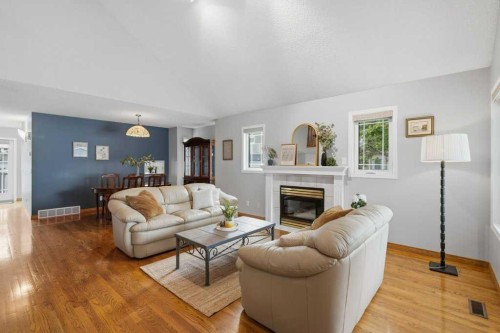 4 Inglewood Landing Se, Calgary, AB - Indoor Photo Showing Living Room With Fireplace