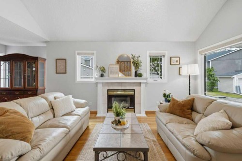 4 Inglewood Landing Se, Calgary, AB - Indoor Photo Showing Living Room With Fireplace