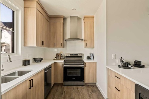 15020 Centre Street Ne, Calgary, AB - Indoor Photo Showing Kitchen With Double Sink With Upgraded Kitchen