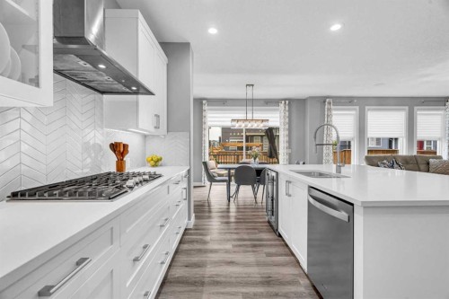 49 Creekside Avenue Sw, Calgary, AB - Indoor Photo Showing Kitchen With Double Sink With Upgraded Kitchen