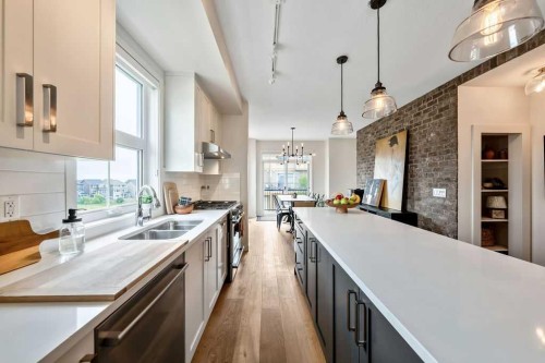 119 Sherwood Lane Nw, Calgary, AB - Indoor Photo Showing Kitchen With Double Sink With Upgraded Kitchen