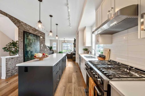 119 Sherwood Lane Nw, Calgary, AB - Indoor Photo Showing Kitchen With Double Sink With Upgraded Kitchen
