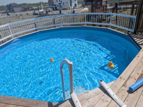 818 Edgefield Street, Strathmore, AB - Outdoor With Above Ground Pool