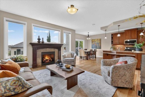 174 Cranridge Terrace Se, Calgary, AB - Indoor Photo Showing Living Room With Fireplace