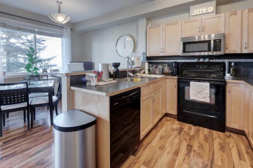 1203-211 Aspen Stone Boulevard Sw, Calgary, AB - Indoor Photo Showing Kitchen With Double Sink