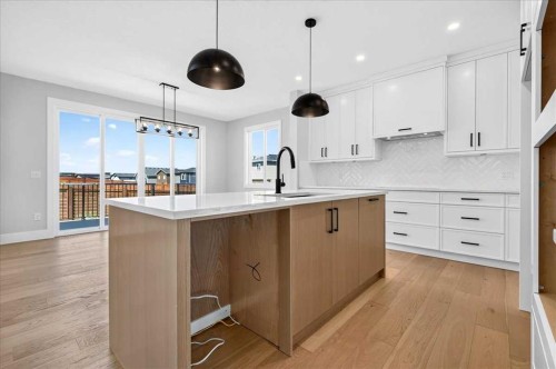 560 Livingston Way Ne, Calgary, AB - Indoor Photo Showing Kitchen With Upgraded Kitchen
