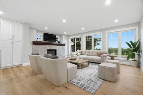 1131 Edgemont Road Nw, Calgary, AB - Indoor Photo Showing Living Room With Fireplace