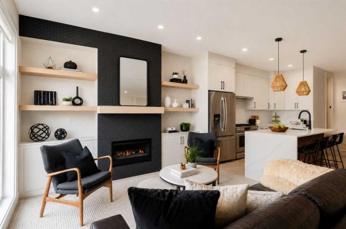 1923 26 Avenue Sw, Calgary, AB - Indoor Photo Showing Living Room With Fireplace