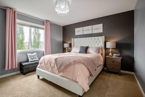 81 New Brighton Heights Se, Calgary, AB - Indoor Photo Showing Bedroom