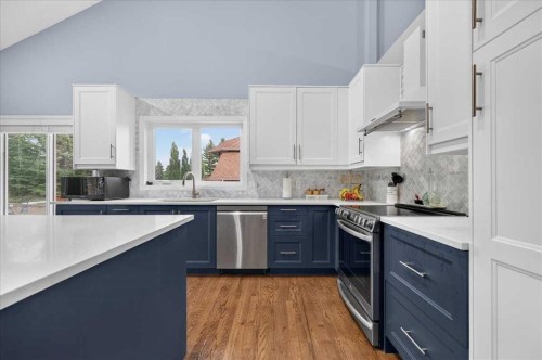 876 Shawnee Drive Sw, Calgary, AB - Indoor Photo Showing Kitchen With Upgraded Kitchen