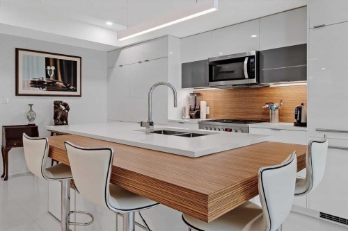 307-1020 9 Avenue Se, Calgary, AB - Indoor Photo Showing Kitchen With Upgraded Kitchen