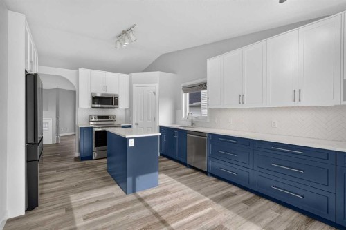 940 Coventry Drive Ne, Calgary, AB - Indoor Photo Showing Kitchen With Stainless Steel Kitchen With Upgraded Kitchen