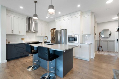 364 Fireside Way, Cochrane, AB - Indoor Photo Showing Kitchen With Upgraded Kitchen