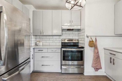 1644 16 Street Se, Calgary, AB - Indoor Photo Showing Kitchen With Stainless Steel Kitchen With Upgraded Kitchen