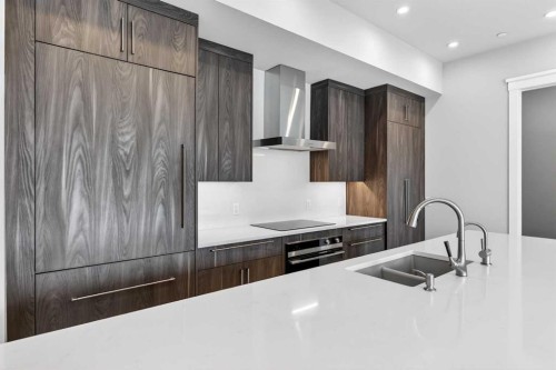 302-275 Lebel Crescent Nw, Calgary, AB - Indoor Photo Showing Kitchen With Double Sink With Upgraded Kitchen