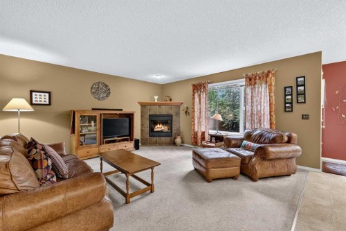 14 Evergreen Common Sw, Calgary, AB - Indoor Photo Showing Living Room With Fireplace