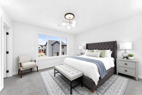 583 Buffaloberry Manor Se, Calgary, AB - Indoor Photo Showing Bedroom