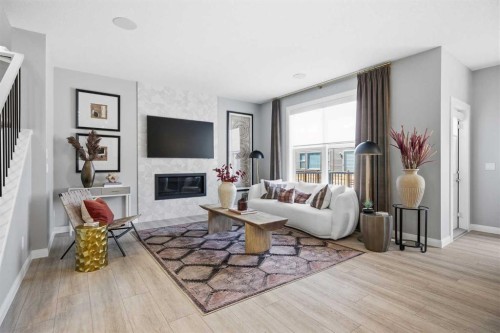468 Dawson Circle, Chestermere, AB - Indoor Photo Showing Living Room With Fireplace