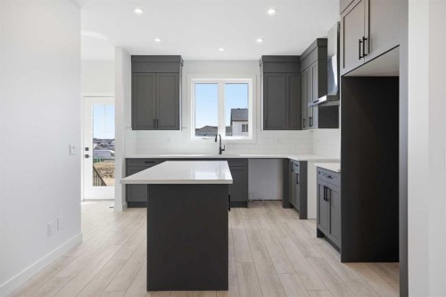 217 Bridgeport Gate, Chestermere, AB - Indoor Photo Showing Kitchen With Upgraded Kitchen