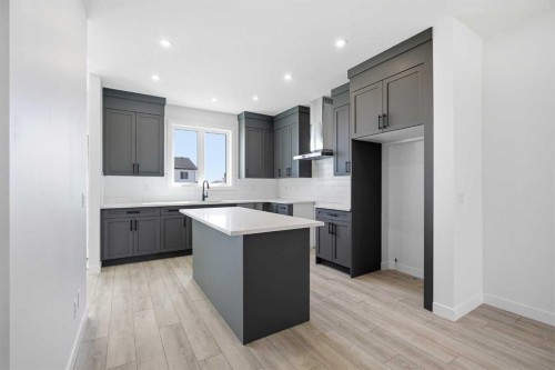 217 Bridgeport Gate, Chestermere, AB - Indoor Photo Showing Kitchen With Upgraded Kitchen