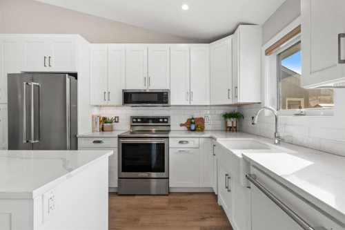 19 Macewan Meadow Crescent Nw, Calgary, AB - Indoor Photo Showing Kitchen With Stainless Steel Kitchen With Upgraded Kitchen