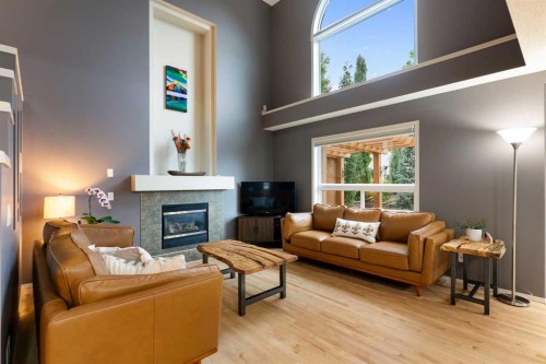 131 Valley Stream Close Nw, Calgary, AB - Indoor Photo Showing Living Room With Fireplace