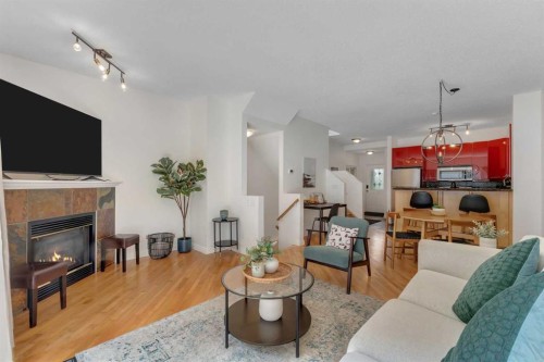 1707 23 Avenue Sw, Calgary, AB - Indoor Photo Showing Living Room With Fireplace
