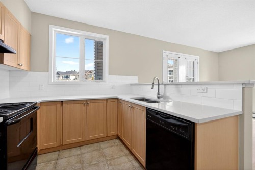 2102-333 Taravista Drive Ne, Calgary, AB - Indoor Photo Showing Kitchen With Double Sink