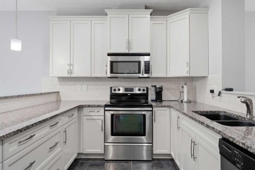804 Wentworth Villas Sw, Calgary, AB - Indoor Photo Showing Kitchen With Stainless Steel Kitchen With Double Sink With Upgraded Kitchen