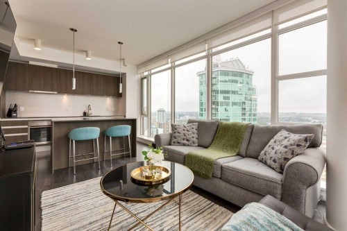 2802-1188 3 Street Se, Calgary, AB - Indoor Photo Showing Living Room